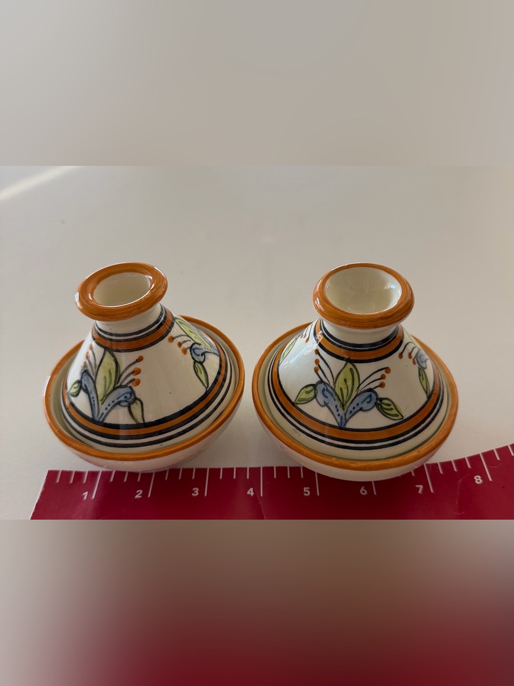 Set of 2 mini le souk tagine w/ conical lids